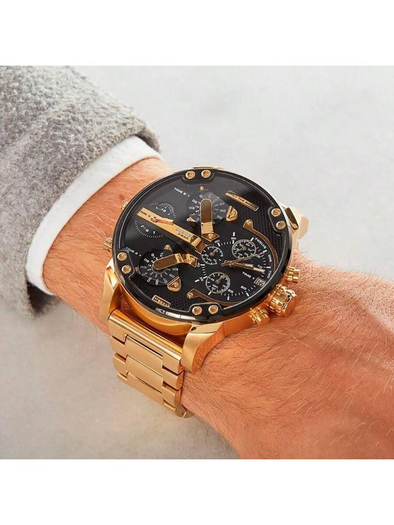 Diesel Oversized 57mm Multi-Time Chronograph for Men – Statement Piece for Night Out, Streetwear & Travel – DZ7333