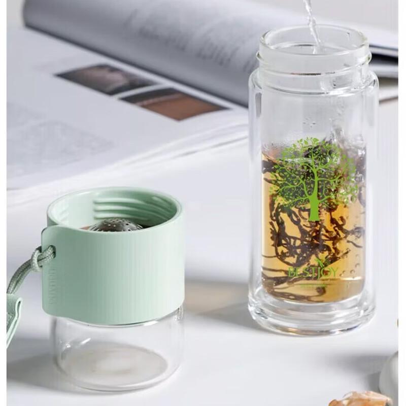 FUGUANG Antibacterial Double-Layer Glass Tea Cup