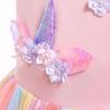 Kinder Regenbogen Einhorn Kleid mit Farbverlauf: Ärmelloser Macaron-Gaze-Rock Prinzessinnen-Set