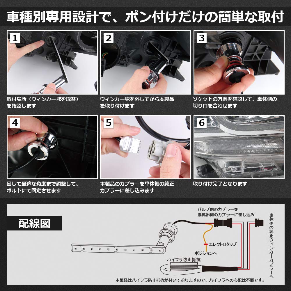 LED Turn Signal Position Kit, 30 Series, Alphard/Vellfire, Previous 80 Series, Noah/Esquire, Late Stage