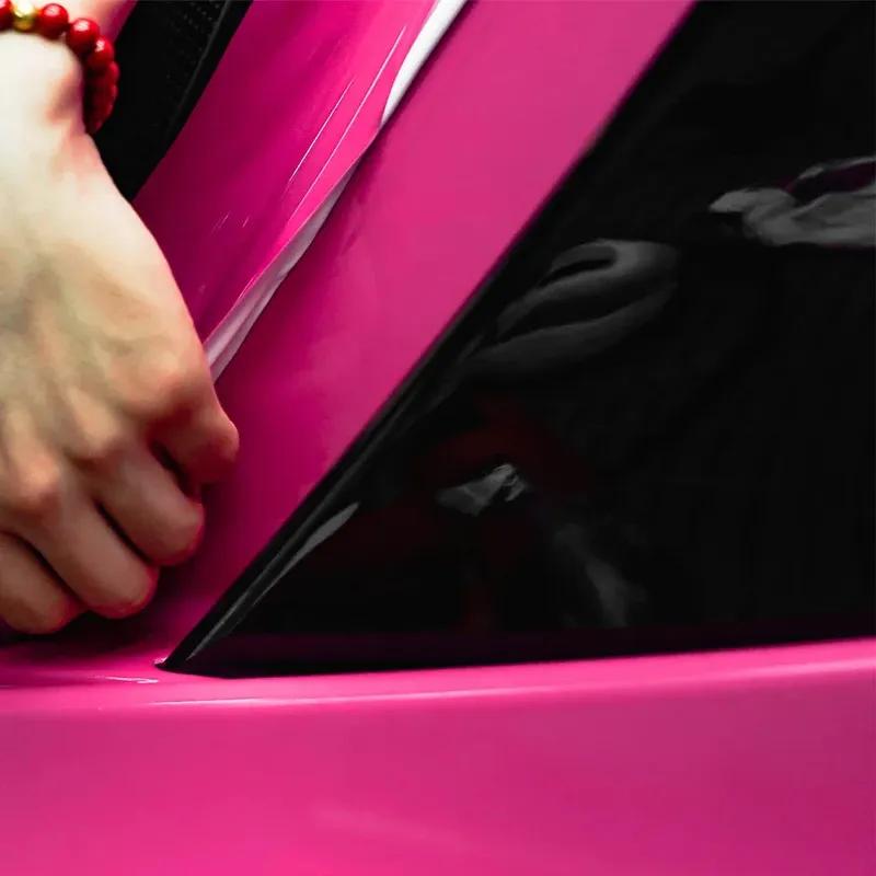 Folie Vinyl PET Wrap Roșu Magenta Lucios Folie Vinil Decal PVC pentru Întregul Corp Mașină DIY Autocolant Protector Capac Accesorii Tuning Auto