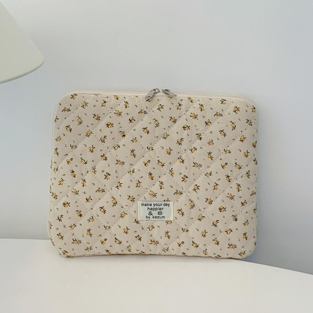 Flower Printed Laptop Carrying Case Quilted Laptop Case Protective Cute Computer Sleeve for 11-15 Inch Laptop Tablet