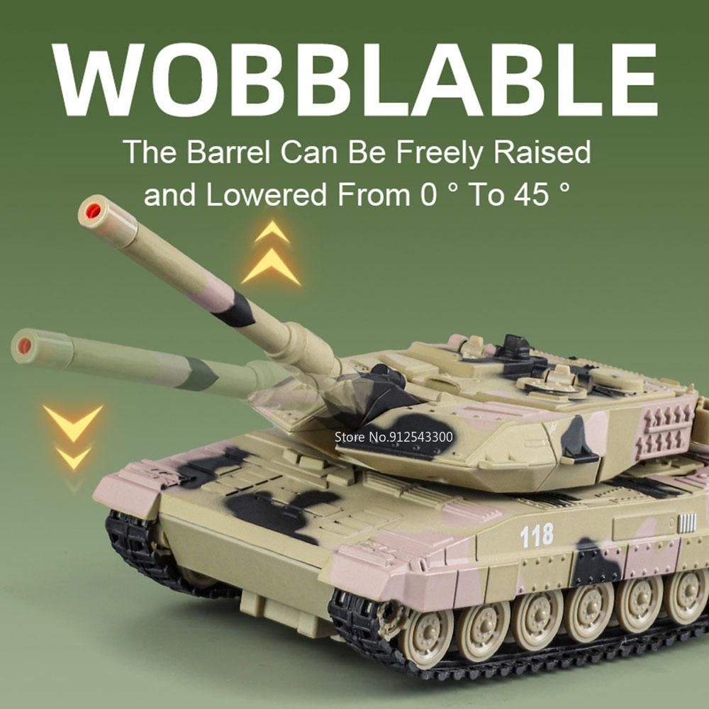 1:32 Scale T-90 Leopard2 M4 Main Battle Tank Model Toy Sound Light Tiger Heavy Tanks Spray Military Vehicle Models for Kid Gifts