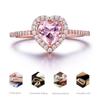 Gica Gema Ring S925 Sterling Silver Nano Morgan Stone Pink Heart-shaped Full Diamond Ring  Fine Jewelry Wedding Engagement Party Gift 
