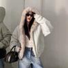 Retro mountain carving fur collar hooded cotton clothes for women in winter, new design thickened cotton-padded short coat