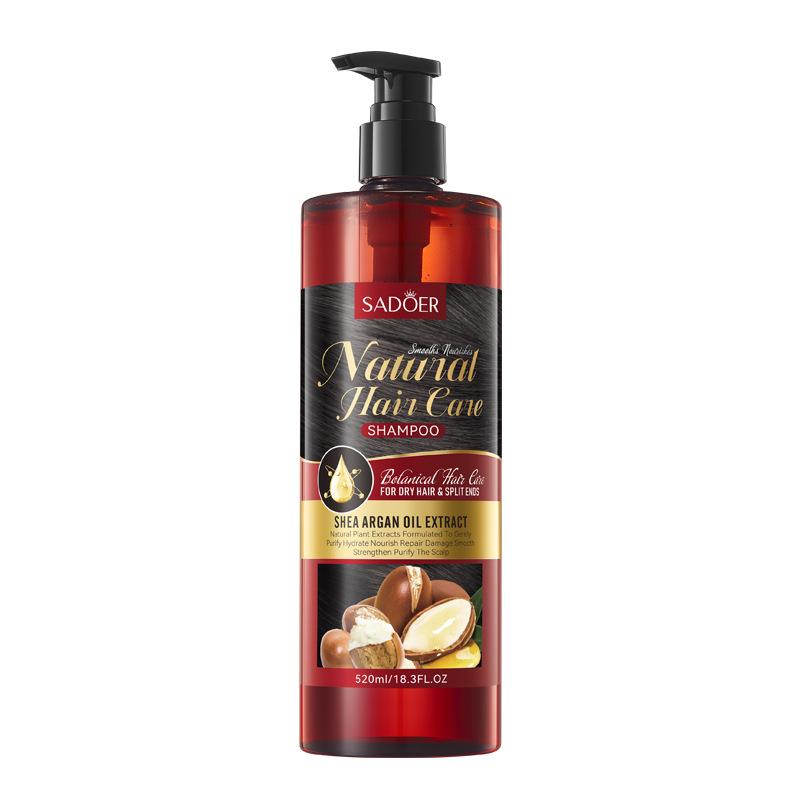 SADOER Shampooing Nettoyant Nourrissant Lisse Shampooing à l'Huile d'Argan au Beurre de Karité