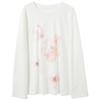 Sancai 100% Cotton Cherry Blossom Embroidered T-Shirt
