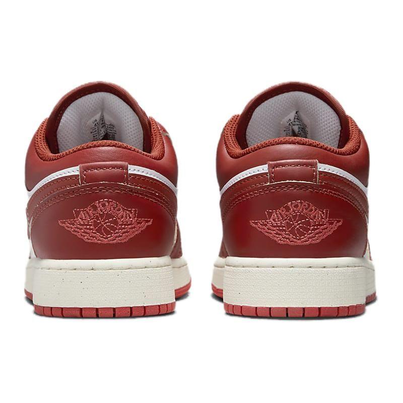 Zapatillas Air Jordan 1 Low SE GS Dune Red para niños, blancas, langosta y vela, FJ3465-160