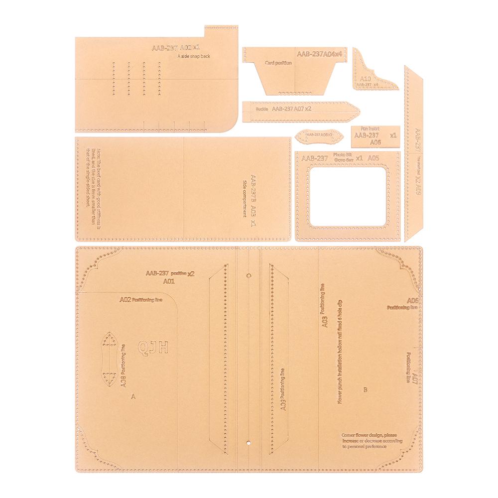 1 Set DIY Acryl-Schablone zur Herstellung eines A5-Notizbuch-Lederbezugs, transparentes Acryl-Designmuster, DIY Lederhandwerksschimmel