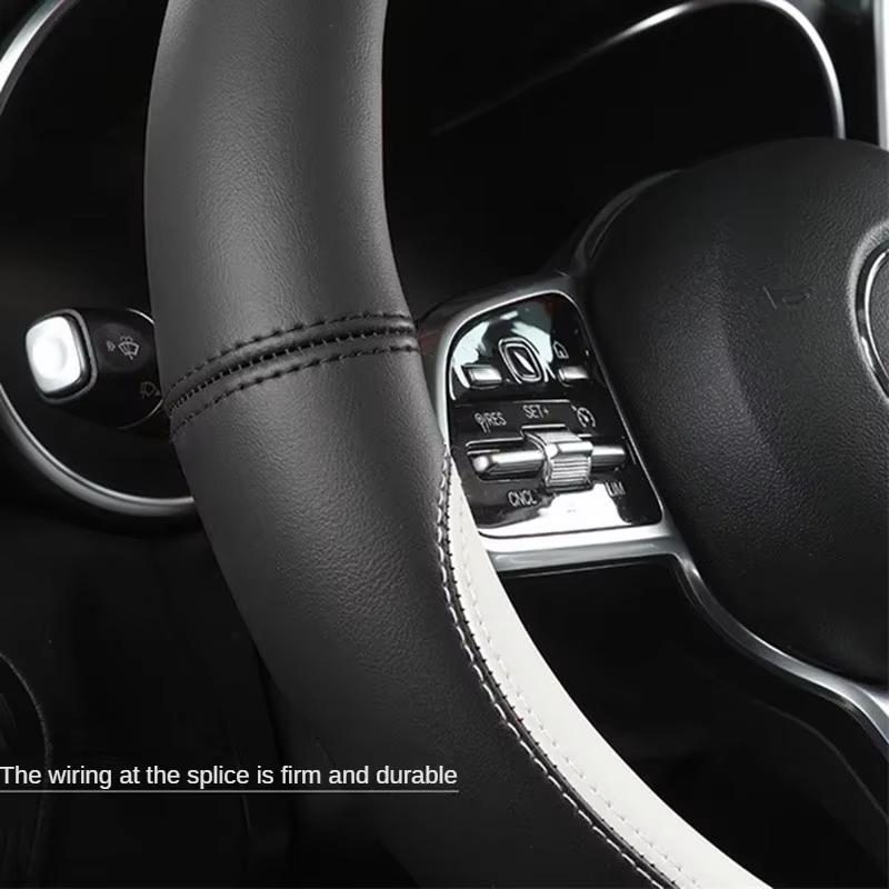 Mikrofiberläder D-form 38 cm Rattöverdrag för Suzuki Swift 2017 2018 2019 2020 2025 2025 Sport Biltillbehör