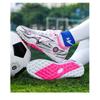 Kids' Fleece-Lined Soccer Shoes Non-slip Turf Sole Strap Breathable Printed Football Boots