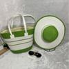 2024 Straw Woven Shoulder Bag with Hat Cover - Perfect for Summer Travel and Beach Vacations