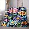 1pc Floral Fantasy Lightweight Flannel Blanket, Comfortable and Warm Blanket, for Office and Camping Sofa Bed, Livingroom048