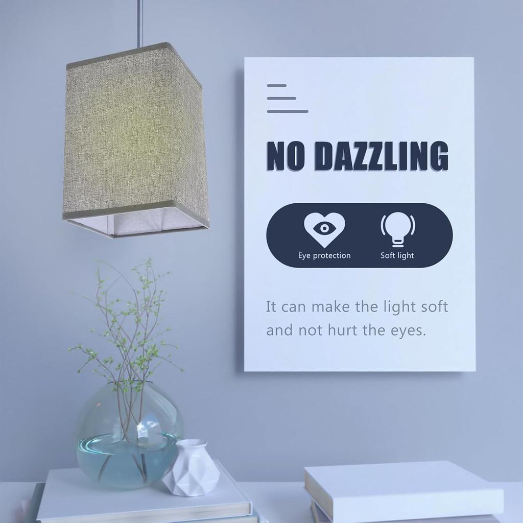 DOITOOL 2pcs Modern Linen Lamp Shade for Bedside Table Wall Light Chandelier Stylish Home Lampshade Replacement Light Shade for Table Lamps Natural