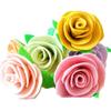 Assorted Colors 30pcs Rose Felt Applique Kits Flower Felt Scrapbooking Non-Woven Stickers Sew On Applique Felt Pads for DIY Handcraft Decoration
