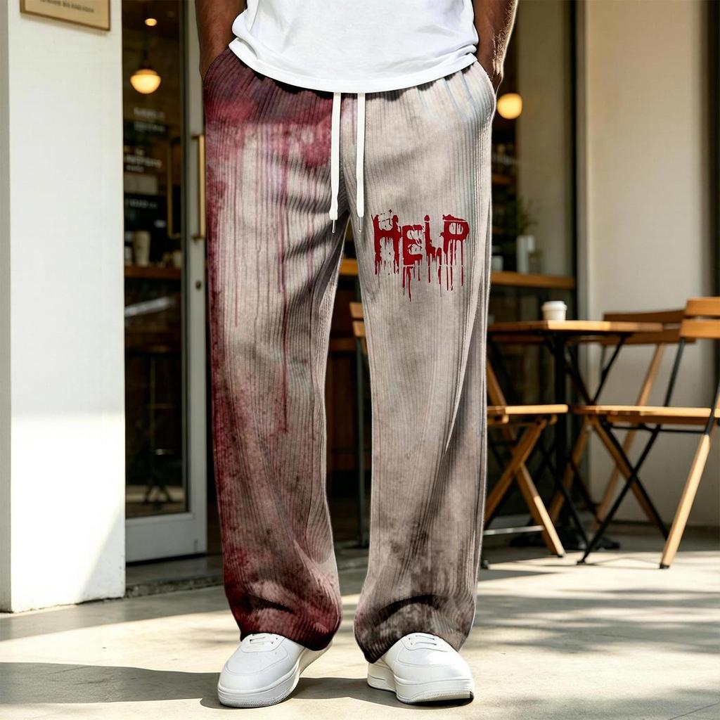 Herren Halloween Gestrickte Lange Hose mit Aufdruck für Feiertagskleidung