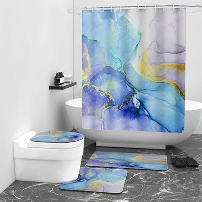 Marmor digitaler Satz bedruckter Duschvorhang wasserdichter Duschvorhang installierter Badezimmervorhang
