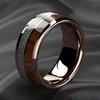 Stylish Tungsten Carbide Ring With Wood Inlay Unique High End Jewelry Band For Men Fashionable Personalized Accessory