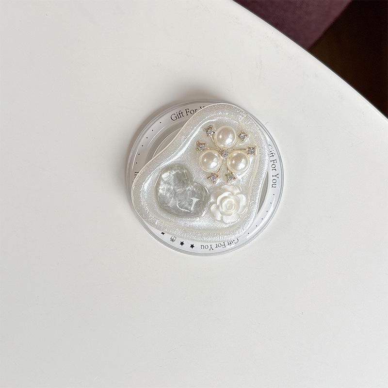 

Эстетичный магнитный держатель-подставка для телефона из смолы, с жемчужиной, на защелке, милый настольный аксессуар для просмотра без помощи рук, портативное кольцо для телефона