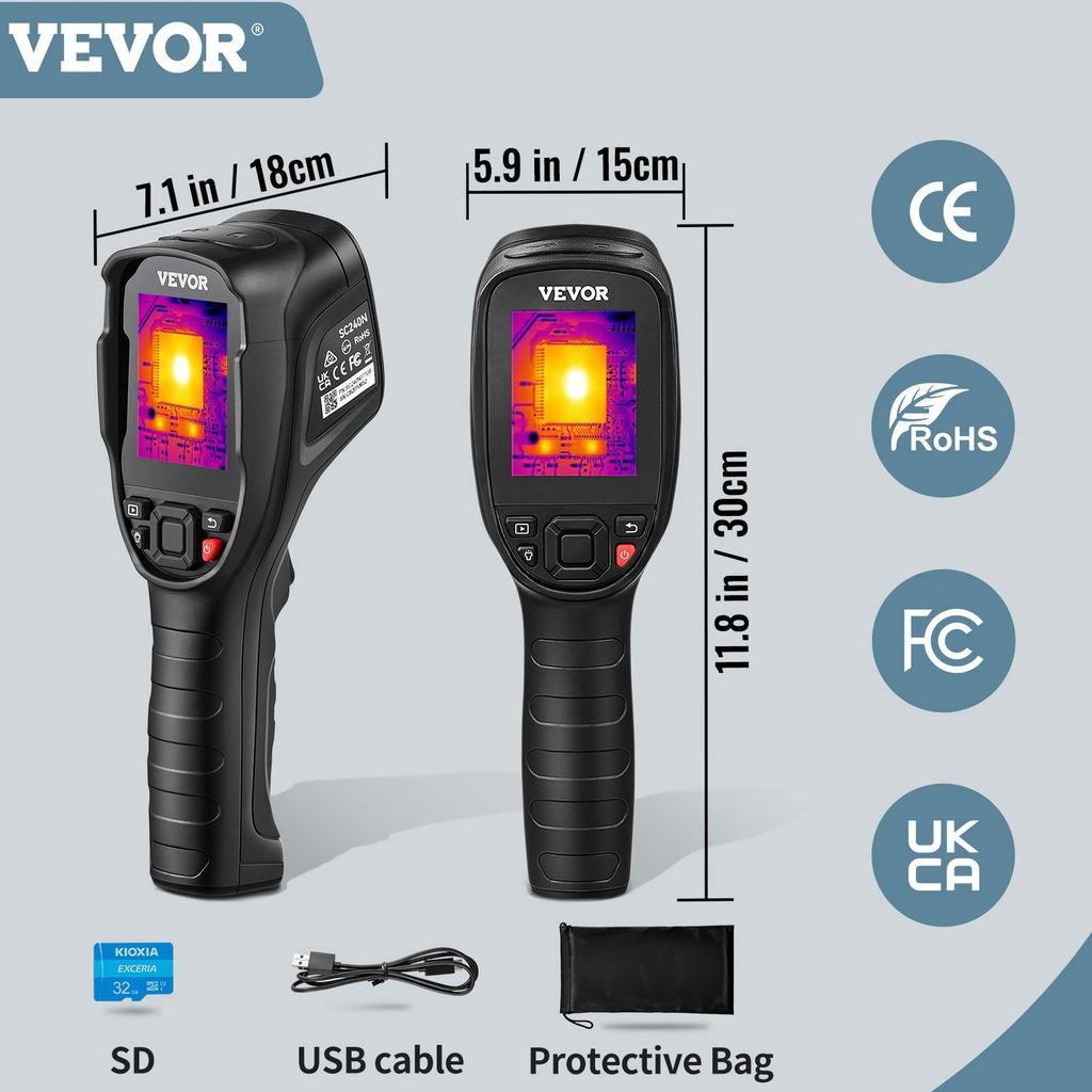 Infrarot-Wärmebildkamera Thermalkamera IR-Auflösung 240x180 2,8" LCD-Bildschirm 320 x 240 Pixel Super-Auflösung