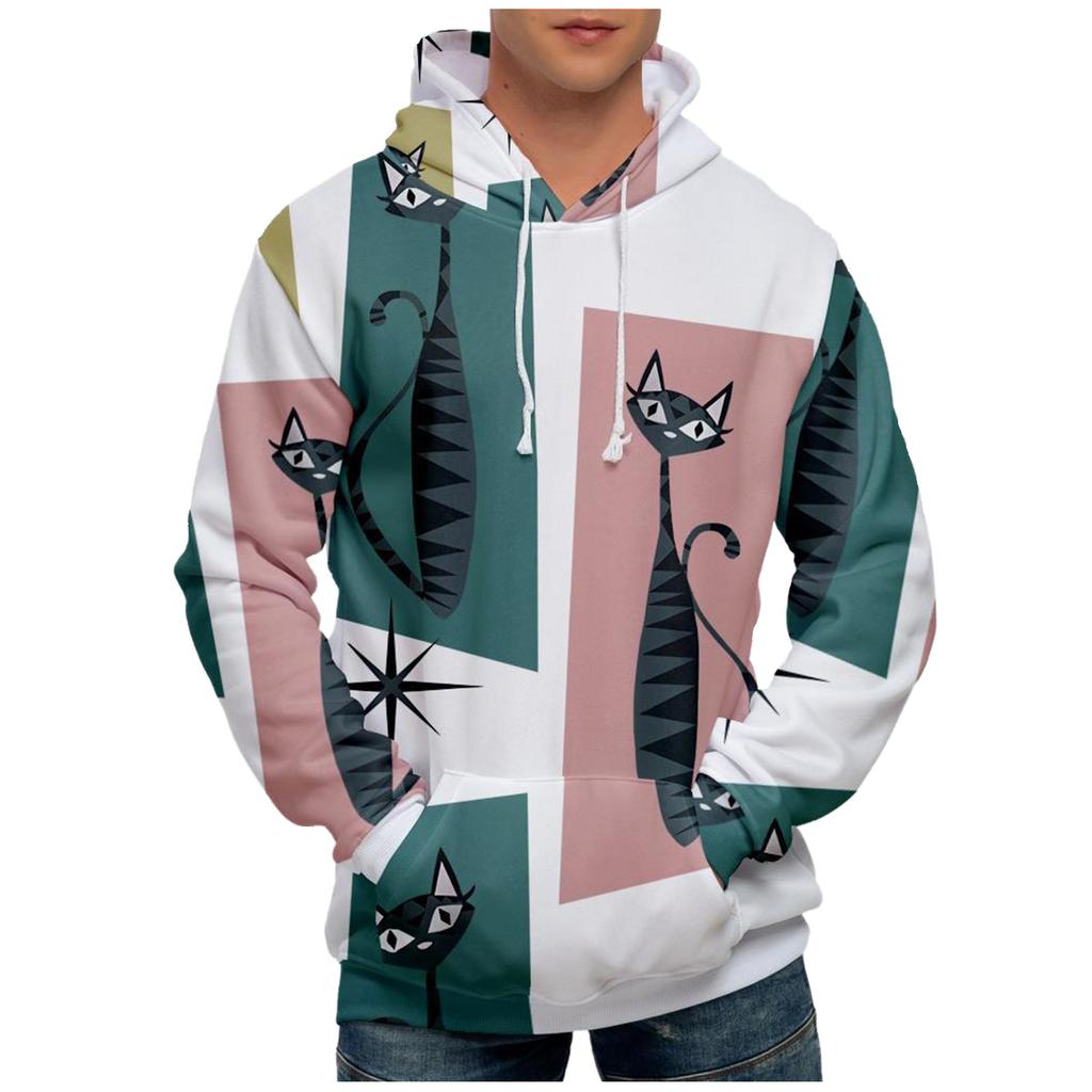 Motetrykk Løs Langermet hettegenser for menn og kvinner