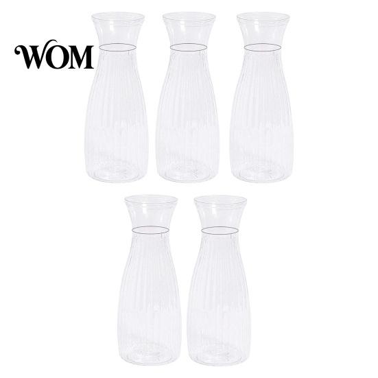 Trendy Flower Container Clear Bud Vase, Plastic Transparent Modern Smooth Finish Vase Table Centerpiece for Home Party Wedding Decor Elegant
