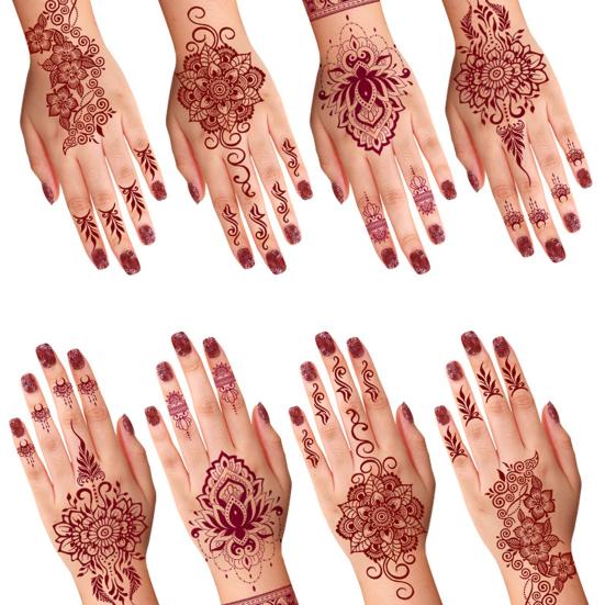 Yousheng Temporary Tattoo Sticker, Flower Lace Lotus Pattern Fake Tattoos for Women Men, Waterproof DIY Face Arm Leg Body Art Decoration