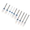 10pcs Nail Drill Bits Set Home Salon Novice Ceramic Cuticle Remover Bits with 20 Hole Storage Box