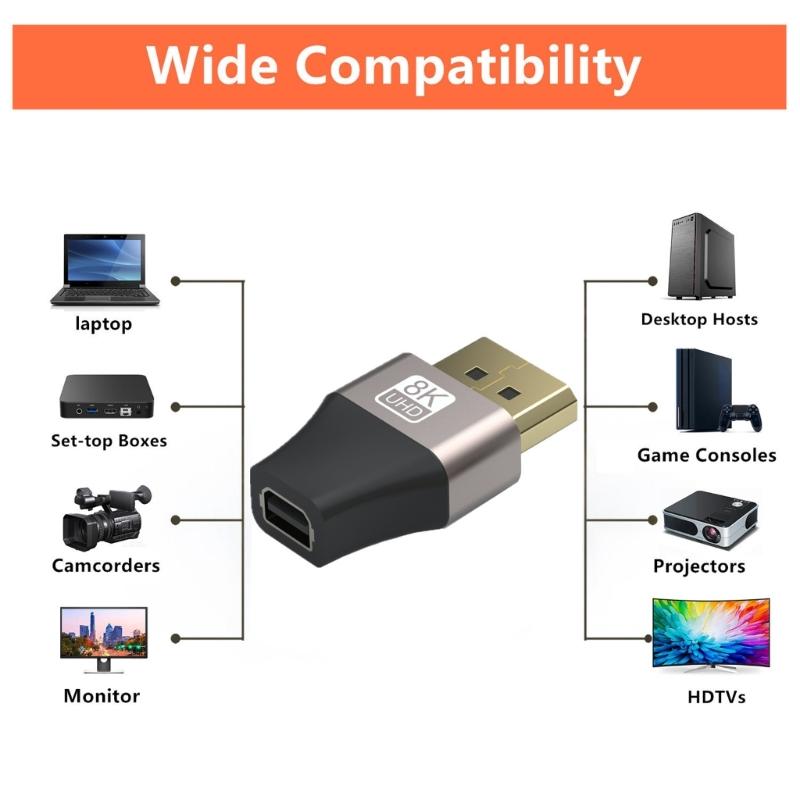 8K Mini 1.4 8K 60hz to Adapter Male/Female to Female/Male Adapter for Video PC Laptop