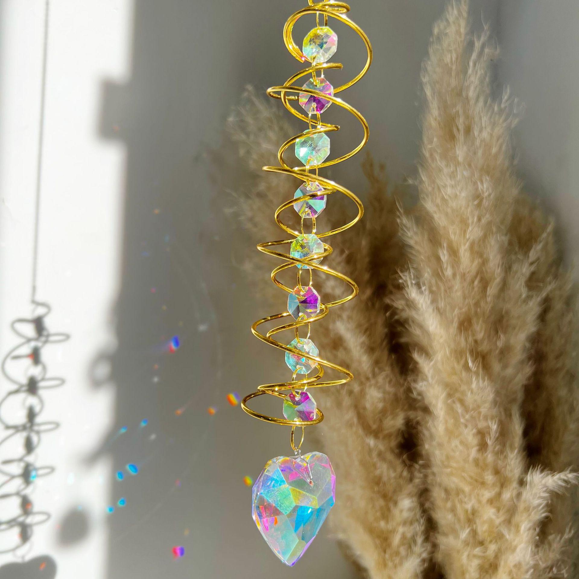 

Международный 3D спиральный колокольчик с хрустальным шаром, ловец солнца с радужной декорацией Length 45cm