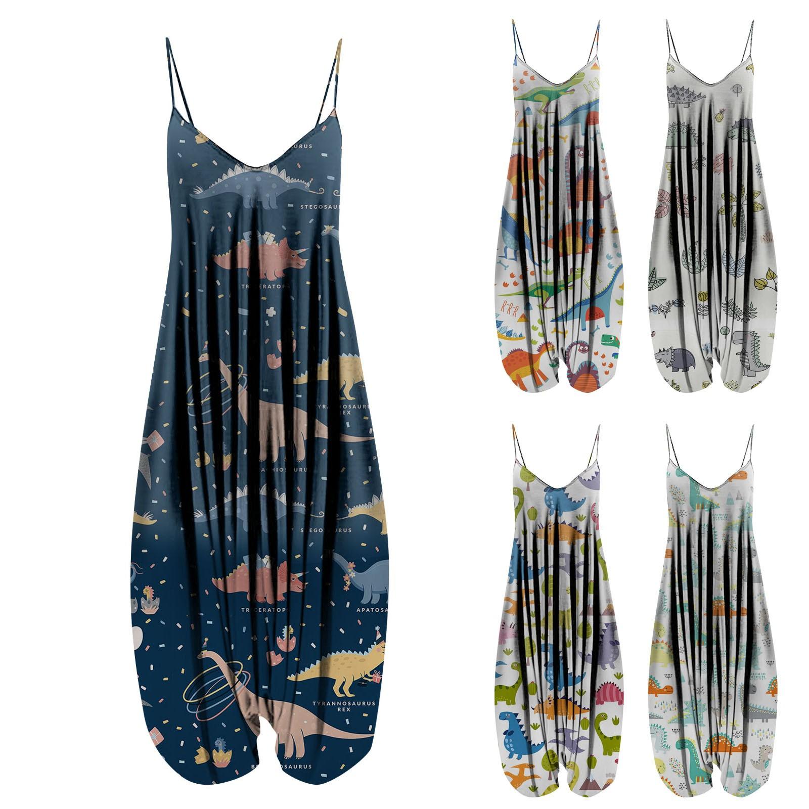 

Модный комбинезон с v-образным вырезом для женщин, регулируемые бретели, винтажный комбинезон с карманом