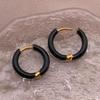European Style Enamel Circle Earrings: High-End Versatile Women's Ear Jewelry