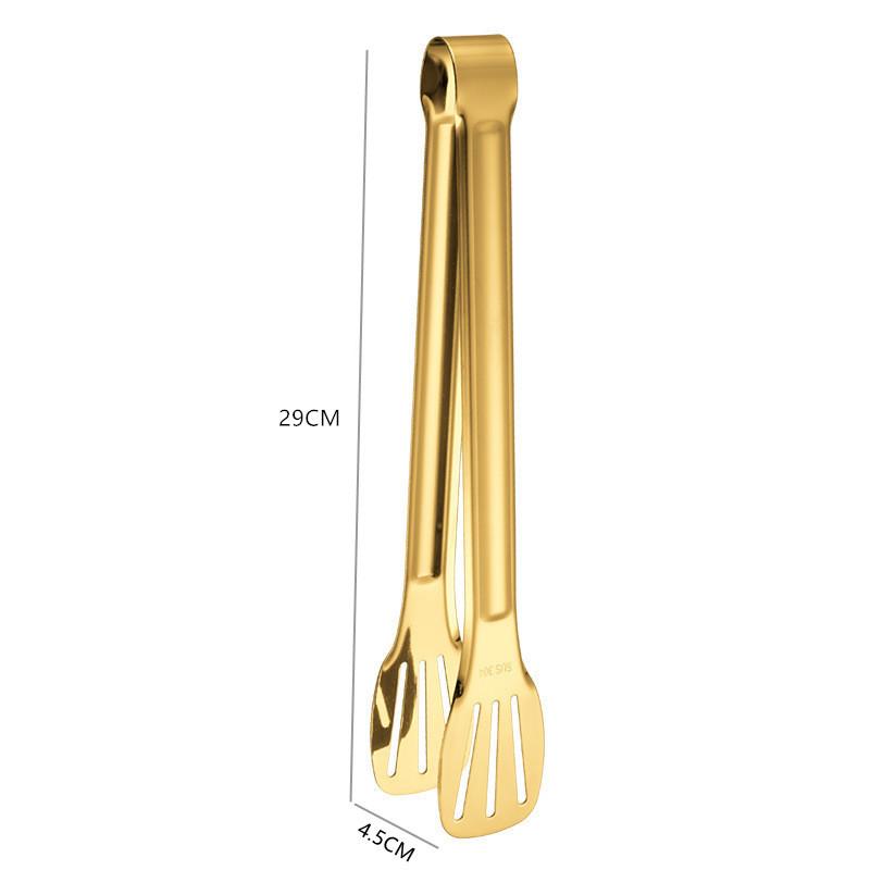 30-Styles Gold BBQ Food Tongs Steak Clip Stainless Steel Hollow Cake Bread Grill Clamp Cooking Utensils Kitchen Accessories