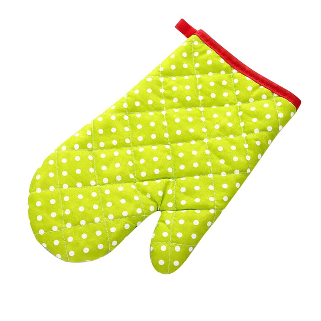 Kitchen Cooking Microwave Oven Gloves Mitts Dot Pot Pad Heat Proof Protected