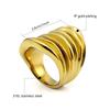 Fashion Pleated Ring Magazine Style Finger Stainless Steel 316L High Quality Jewelry 18k Gold Women Wedding