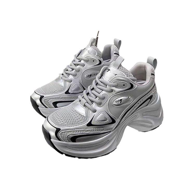 [Shining Galaxy] Leather casual dad shoes women's 2025 new spring and summer platform sports women's shoes fashion