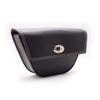 Black Synthetic Leather Triangle Motorcycle Bikes Side Saddle Bag Luggage Pocket