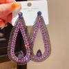 Silver Needle Heart Zircon Rhinestone Earrings - High-End Fashion Design