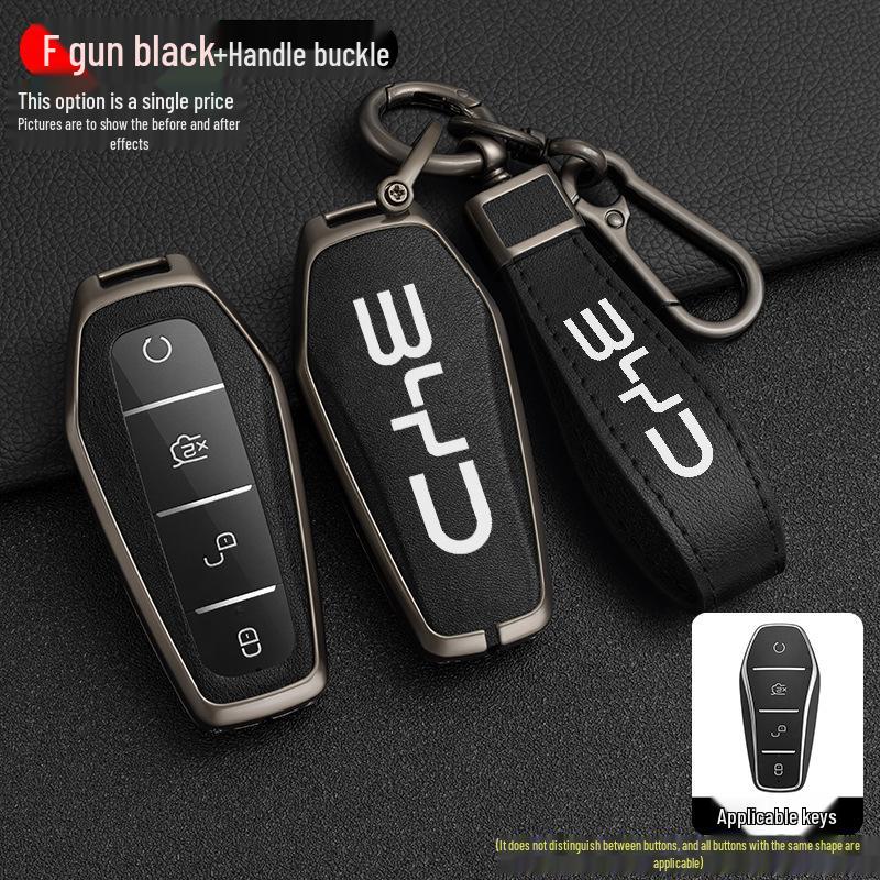 BYD Han Key Case: Compatible with BYD Qin Pro, Song Max, Tang, and Song Plus - Metal Shell Car Key Holder