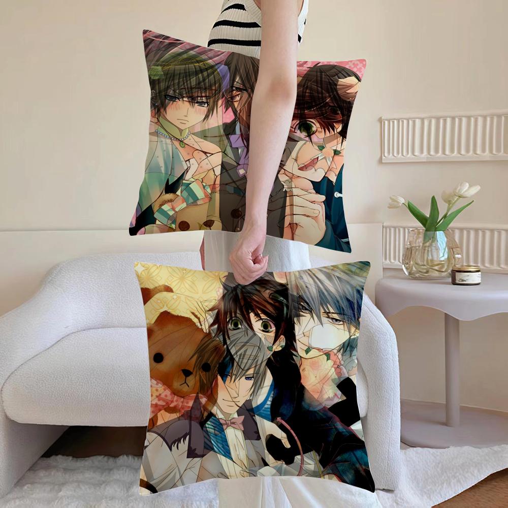 Cushion Cover Anti-dustmite Pillowcase Invisible Zipper Silky Short Plush Sofa Cushion Cover Junjou Romantica