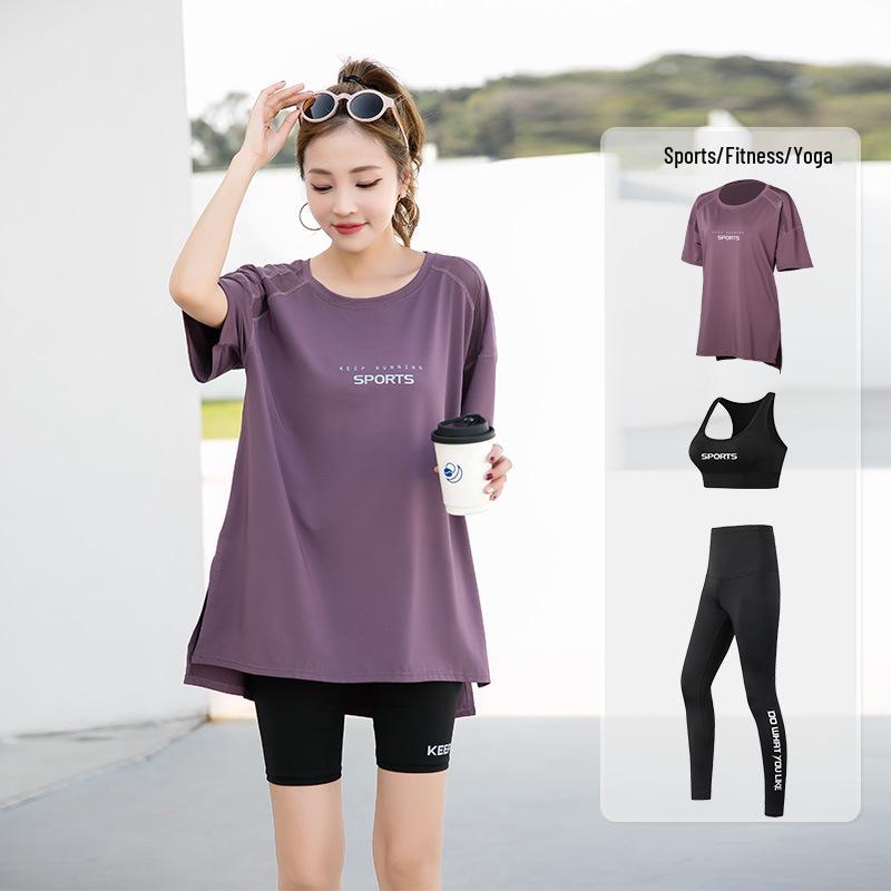 Plus Size Women's Breathable Yoga Fitness Suit - Summer Gym & Running, Slimming & Tummy Control