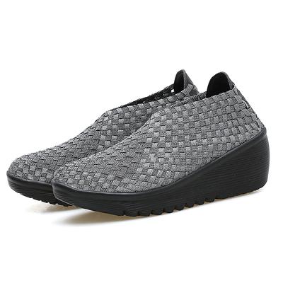 Damen Plateau Schuhe Neuer Herbst Lässige Damen Webschuhe Atmungsaktive Damen Mädchen Handgefertigt Damen Gewebter Schuh