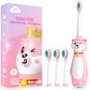 Rechargeable Electric Toothbrush for Children, Sonic Toothbrush with Timer, for Boys & Girls Ages 3 and Up, 3 Modes & Memory, 4 Replacement Brush