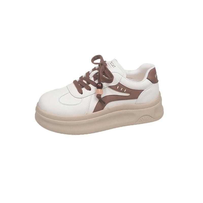 Leather Platform White Shoes Children's Autumn New Versatile Student Board Shoes Fashion Casual Sports Women's Shoes