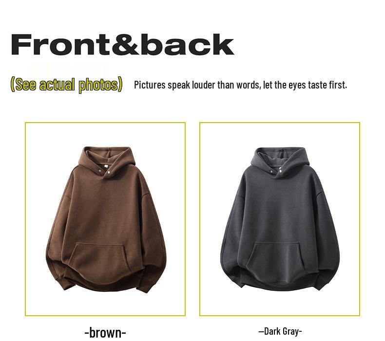 High-End American Men's Heavyweight Pullover Hoodie - Casual Autumn Trendy Jacket