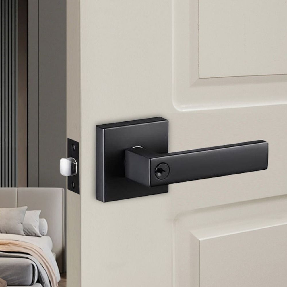 Modern Style Three-Bar Door Lock Square Interior Bedroom Burglar Lock Bedroom