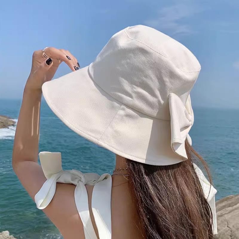 Women's Bucket Hats Bow Fashionable Cute Sweet Kawaii Summer Vacation Travel Big Brim Sunshade Sun Protection Hats For Girl