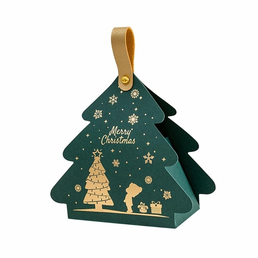 5pcs Cardboard Candy Gift Box Carry Handle Party Favor Box  For Christmas Party