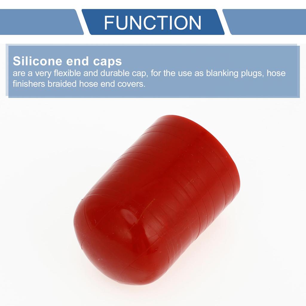 X AUTOHAUX Silicone Cap Silicone Plug Plumbing Processing Mecla Cap Plumbing End Cap Red
