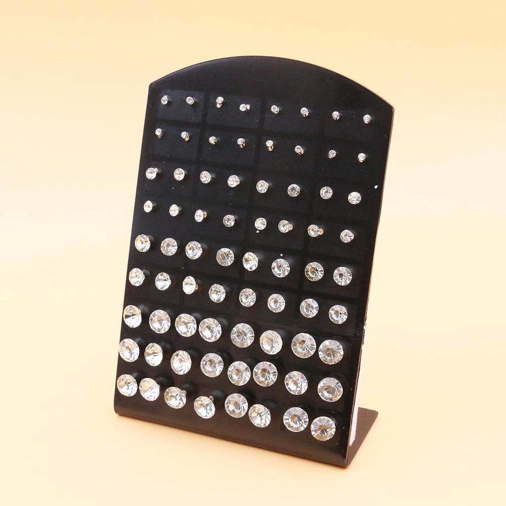 36 Paar Damen-Ohrringe mit weißen Strasssteinen - Gemischte Größen